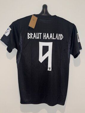 Erling Haaland #9 Norway World Cup 2026 Jersey Black All Patches Men's S — 2XL